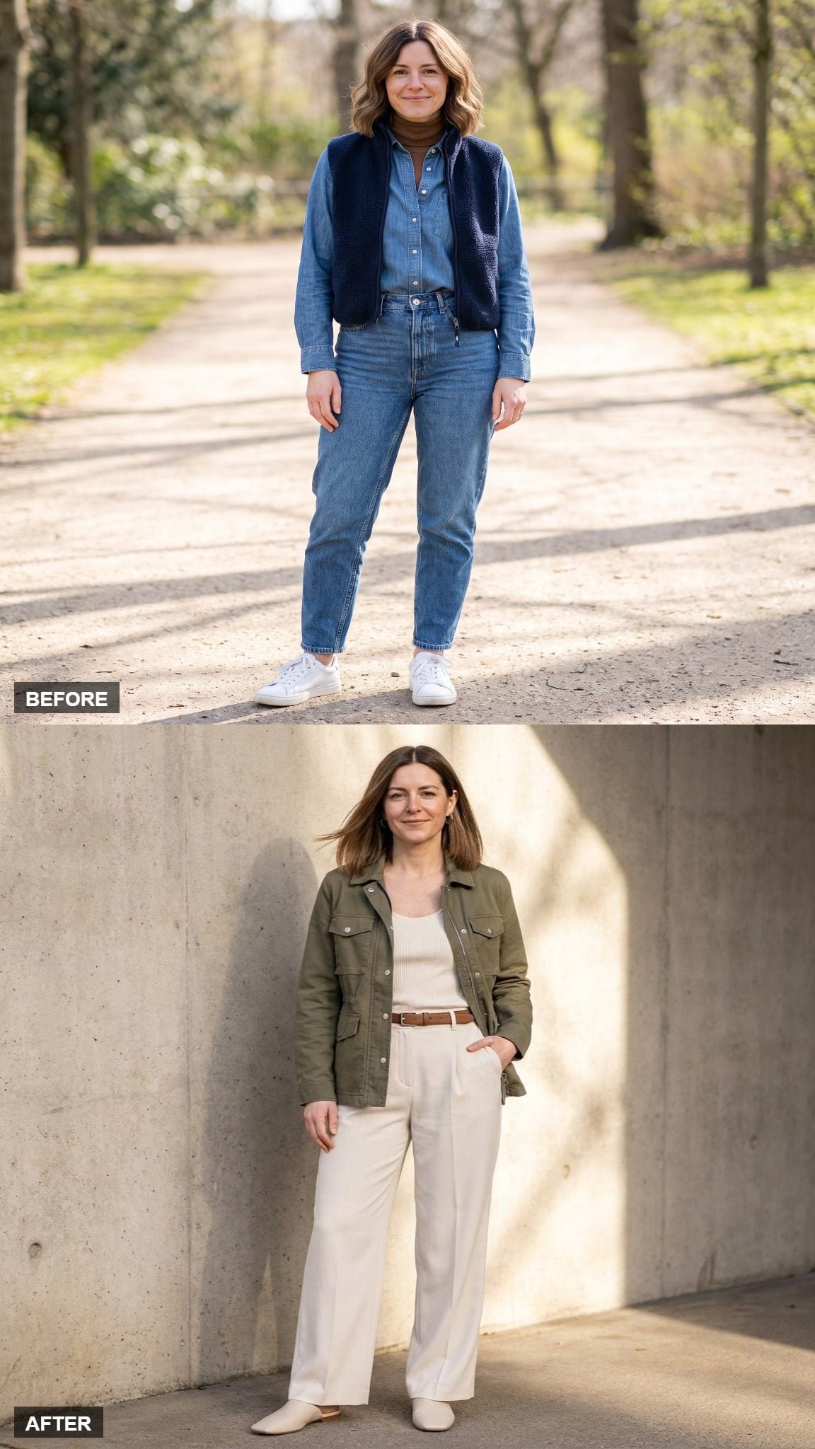 The Modern Utility Jacket Over a Column of Cream
