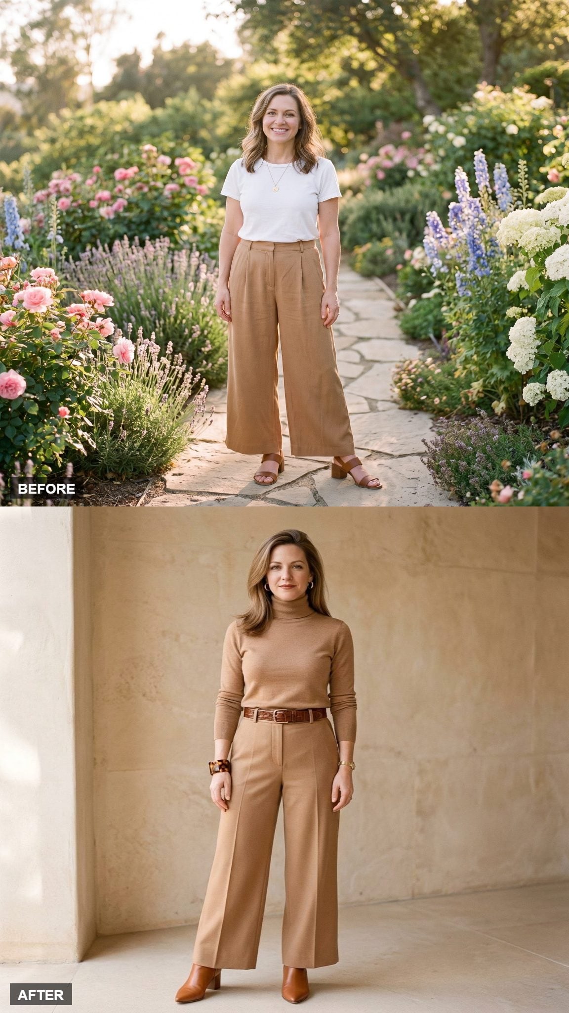 Museum Afternoon in a Camel Turtleneck and Tortoise Shell Cuff