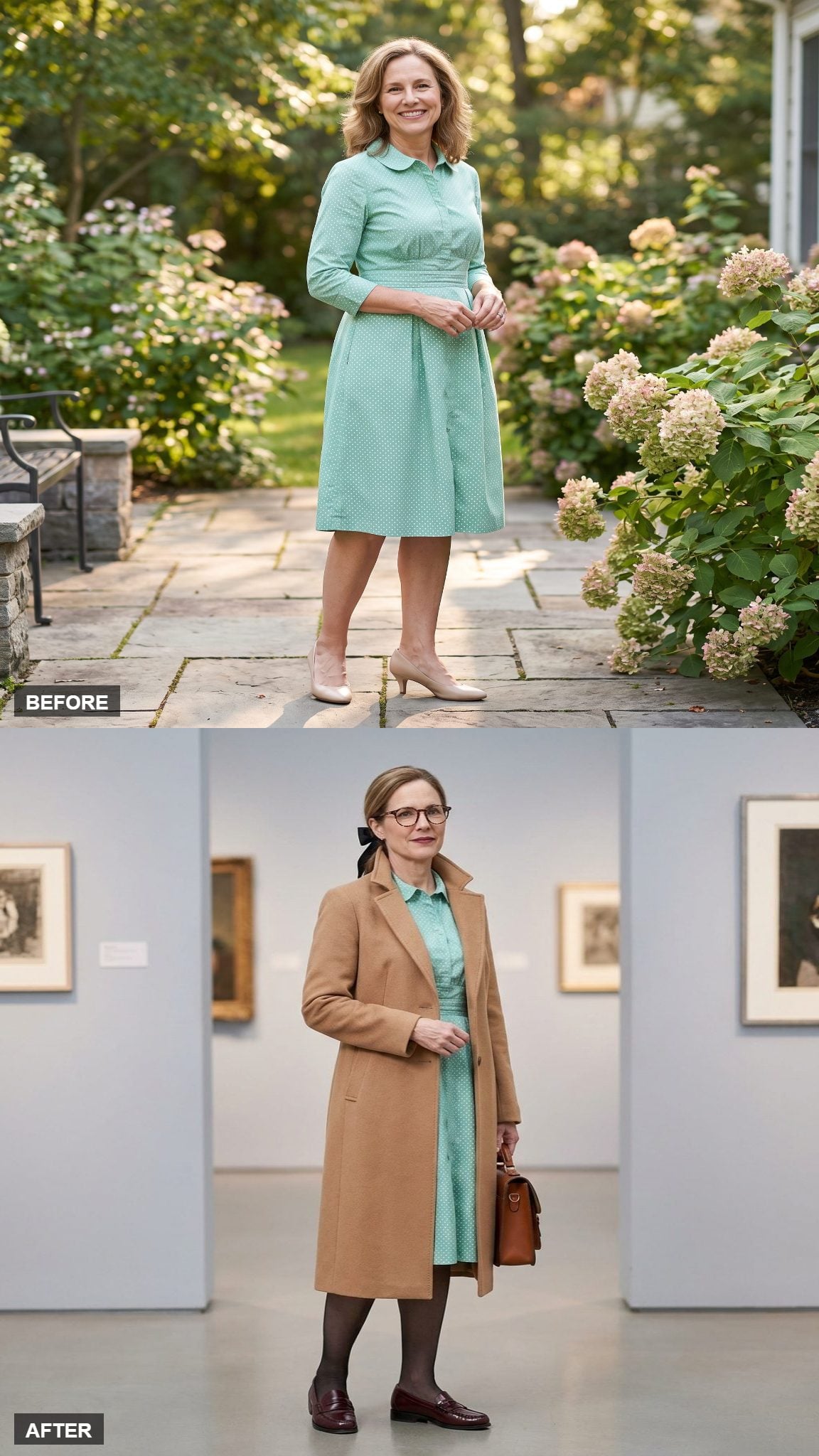 Museum Curator Energy in a Long Wool Coat and Loafers
