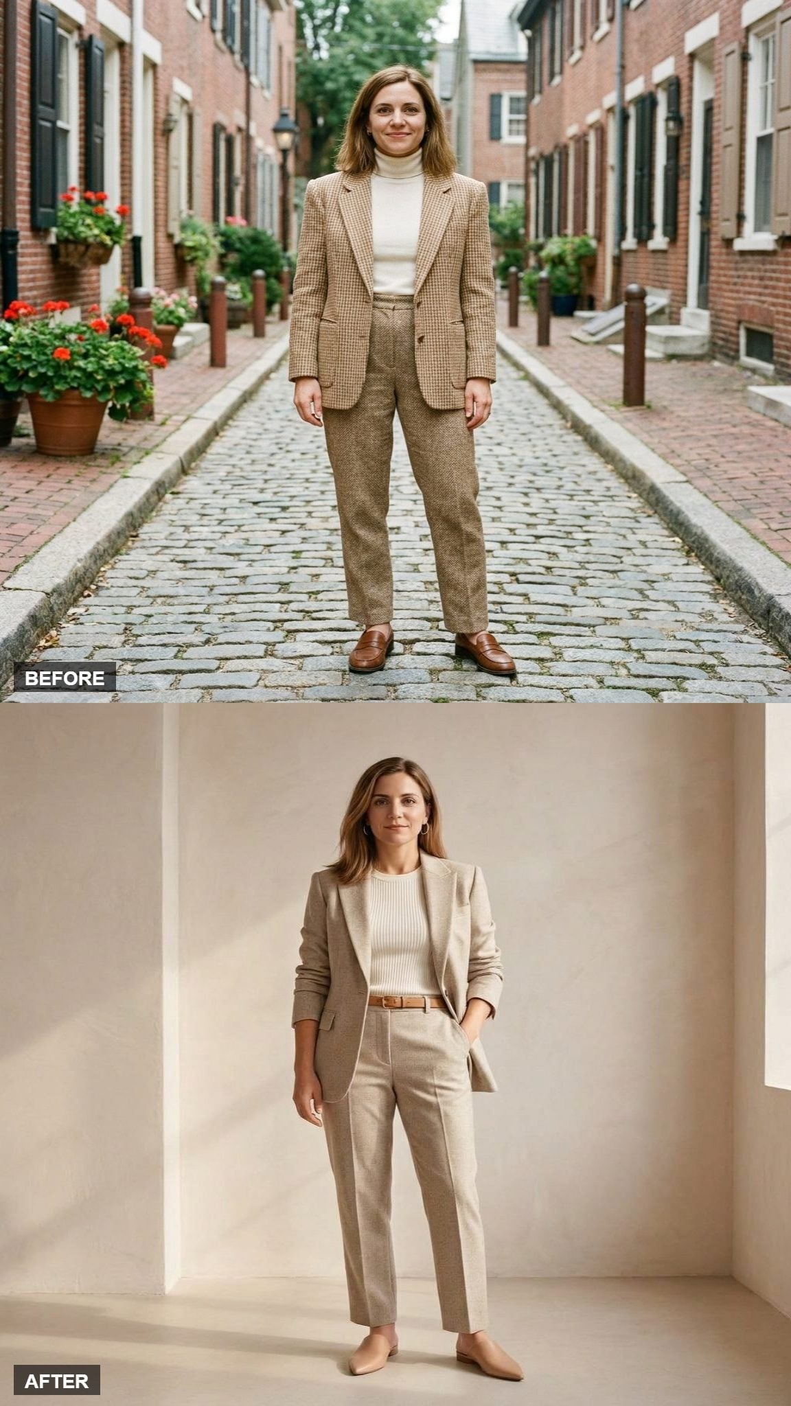 Neutral Command in Oatmeal Wool and Off-White
