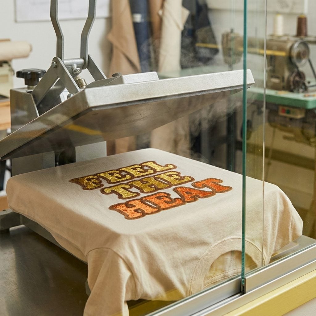 The Novelty T-Shirt Transfer You Watched Get Pressed Behind Glass