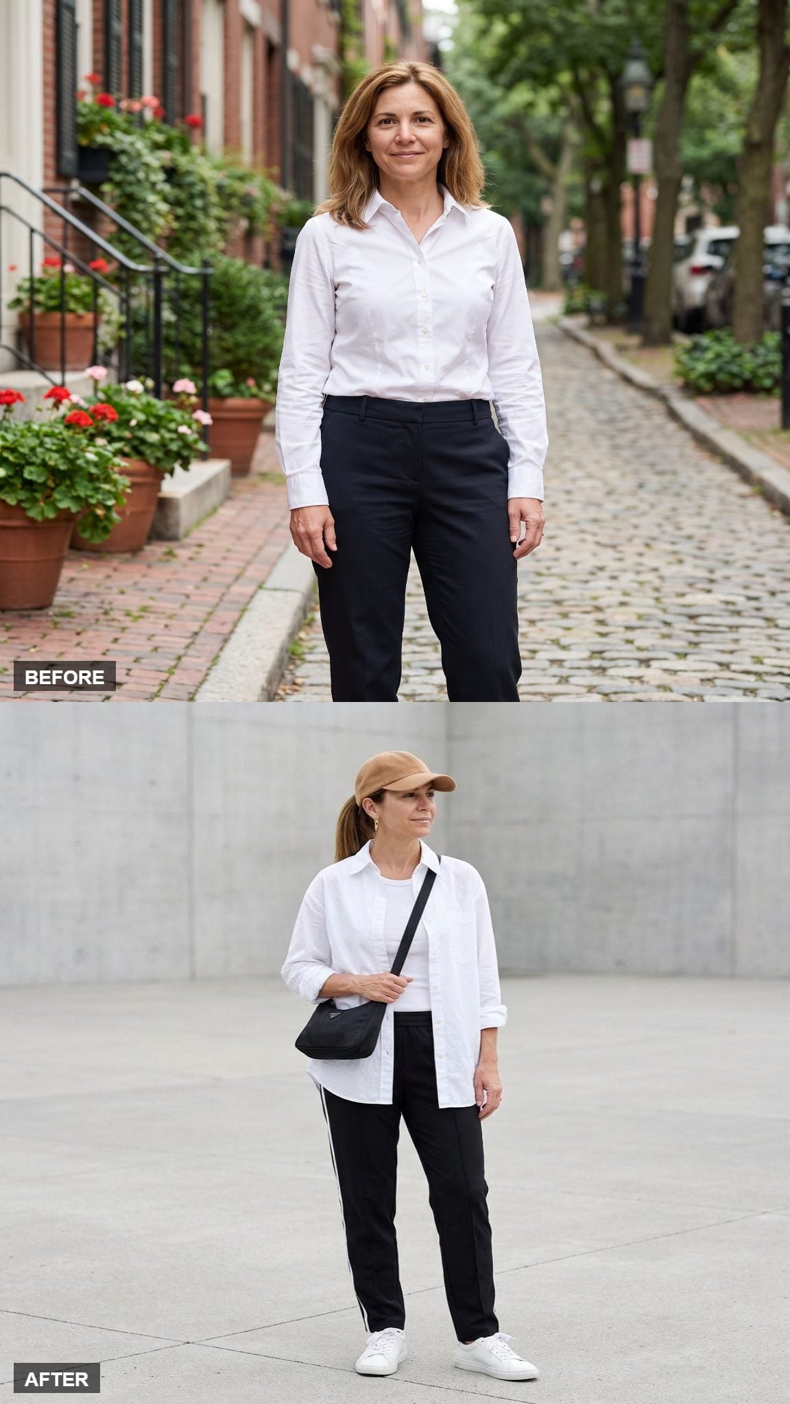 Off-Duty Athleisure With Track Pants and Sneakers