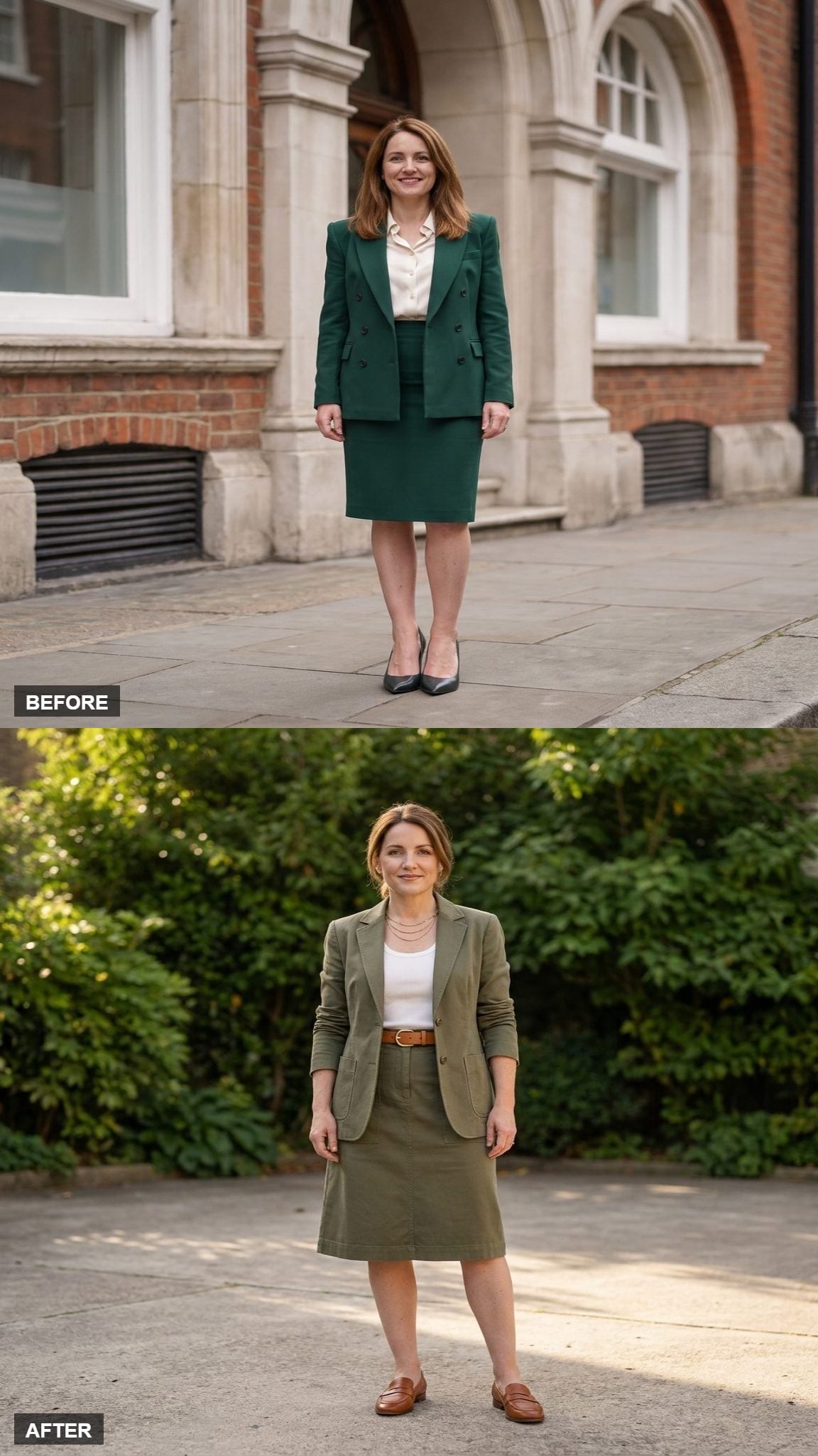 Olive Utility Suit for the Woman Who Runs Things