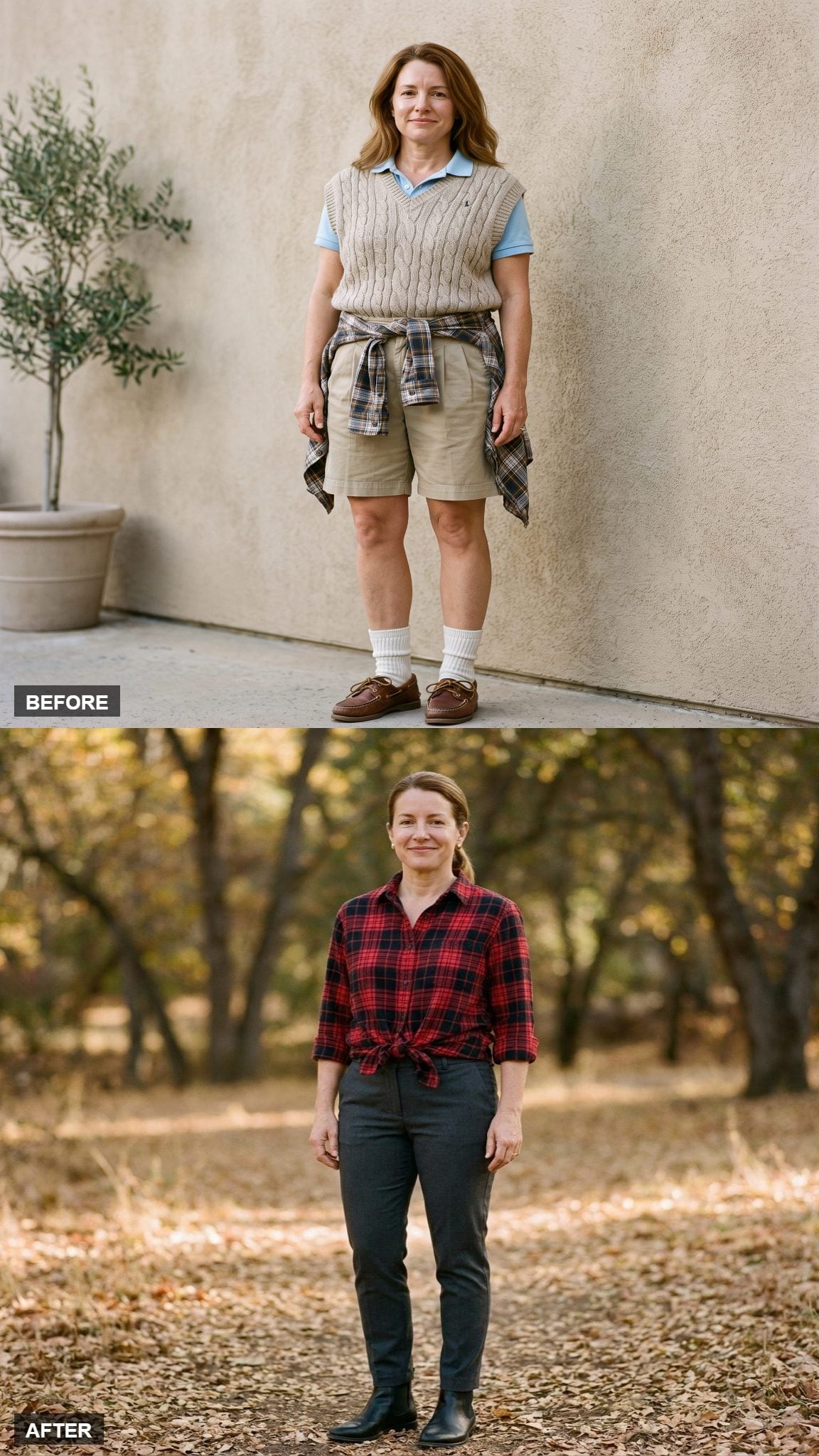 The Oversized Flannel, Reformed: Tied at the Waist Over Slim Trousers and Chelsea Boots