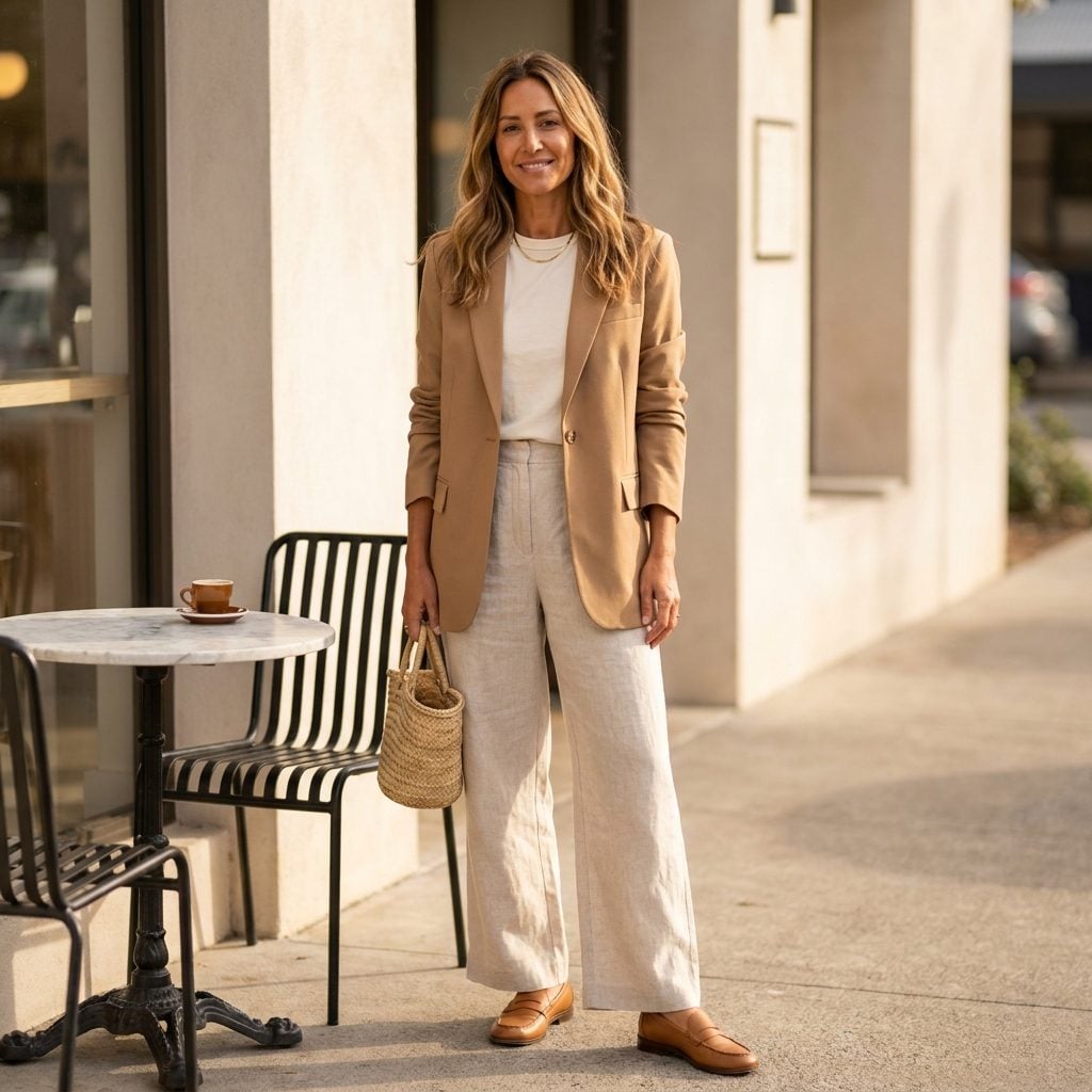 Pair It with Wide-Leg Linen Trousers for Effortless Tailored-Casual