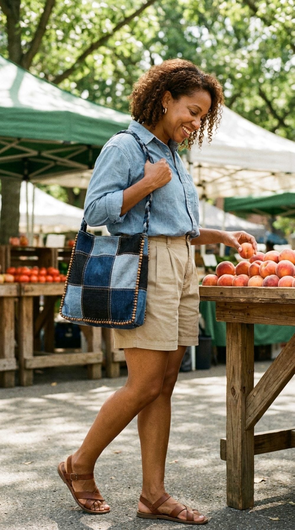 The Patchwork Denim Shoulder Bag