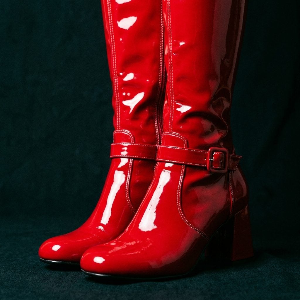 The Patent Leather Go-Go Boot in Lipstick Red, The One You Wore When You Wanted to Be Noticed From Across the Room