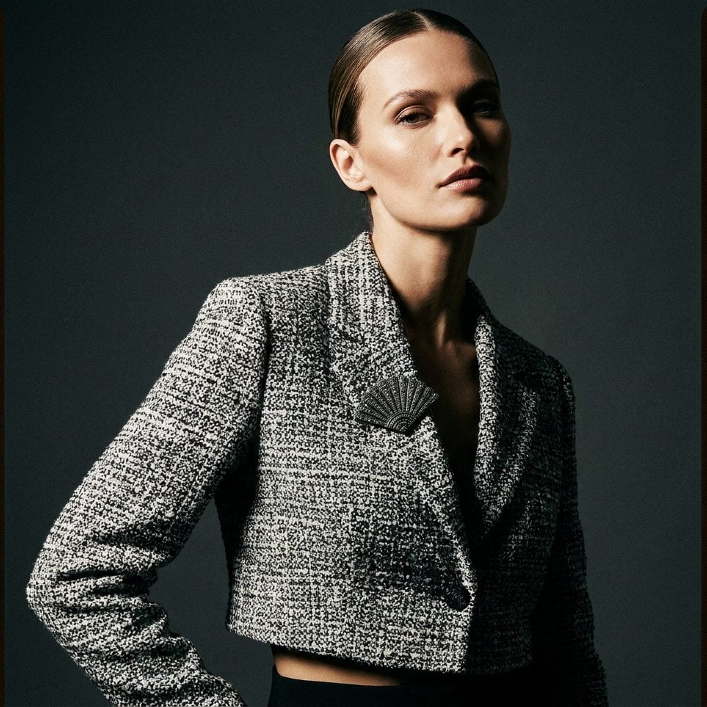 Pin It to a Cropped Tweed Jacket for Instant Editorial Polish