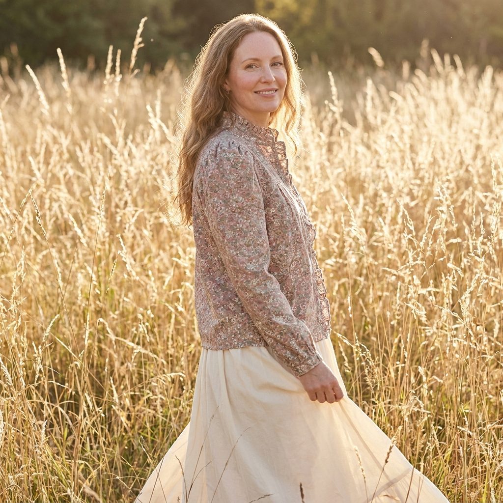 The Puffed-Sleeve Prairie Jacket in Calico Print
