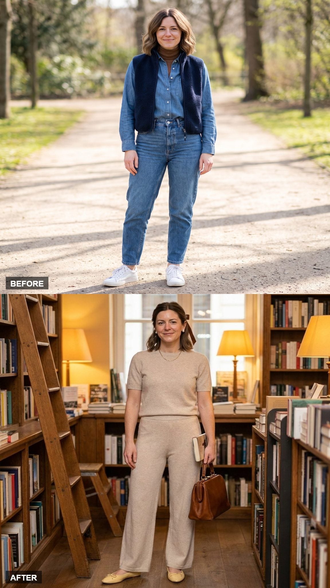 Quiet Luxury in a Knit Set and Ballet Flats