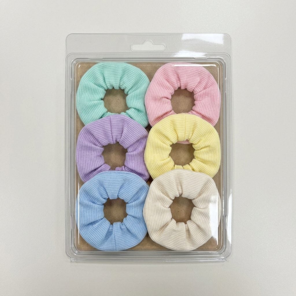 The Ribbed Cotton Scrunchie in Every Pastel That Came in a Pack of Six
