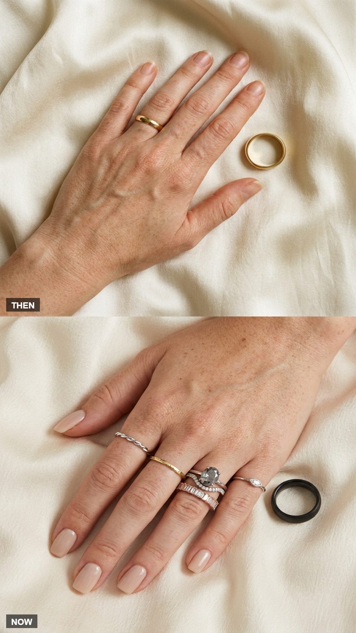 The Ring Exchange: From Simple Gold Bands to Layered, Mixed-Metal Sets