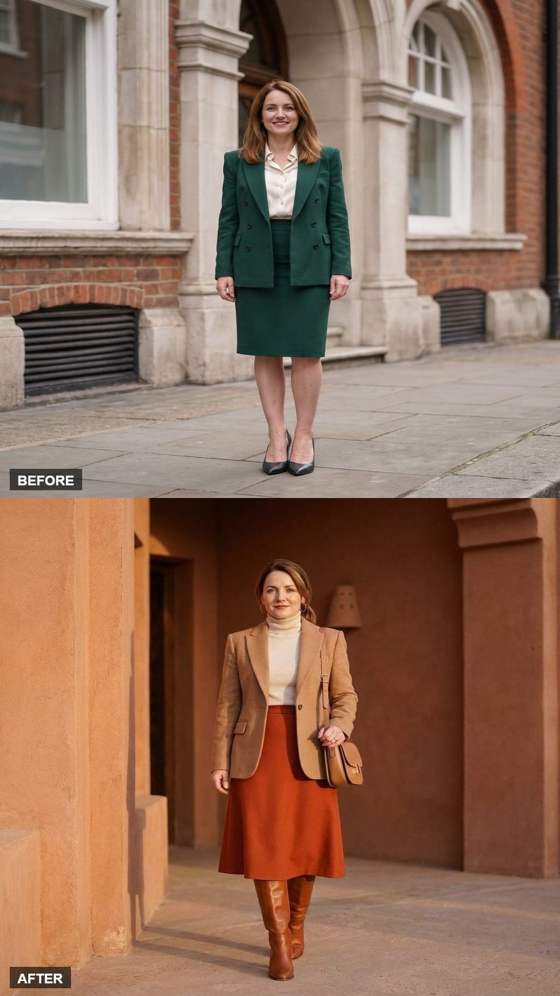 Rust and Camel Colorblock, Grown-Up Edition