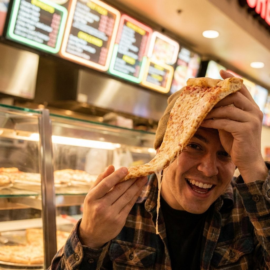 A Sbarro Pizza Slice: About $2.50