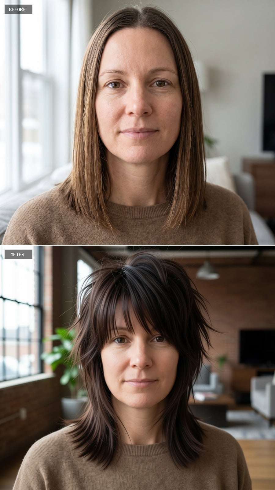 Bangs and Dark Color Together: Why the Combination Reads Younger, Not Harder