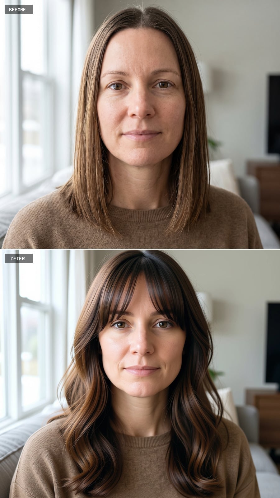 Curtain Bangs Changed the Math on Her Whole Face