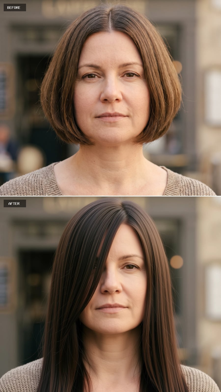 Long, Dark, and Side-Parted: How Straight Lengths Redefine a Round Face