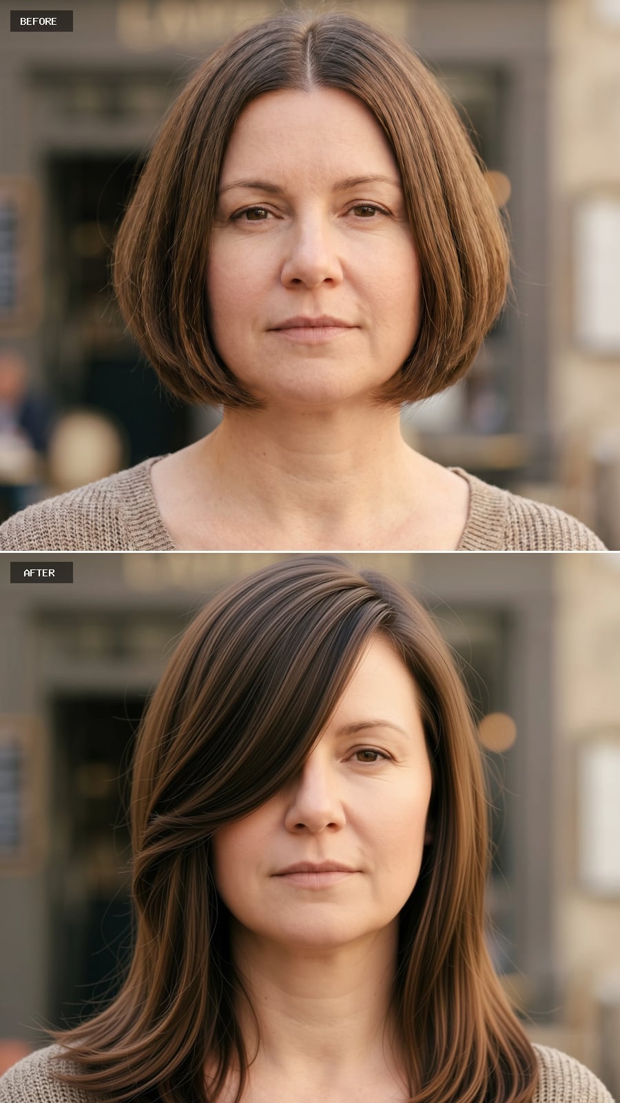 Long Layers With a Side Part That Quietly Argue Against Every Round Contour