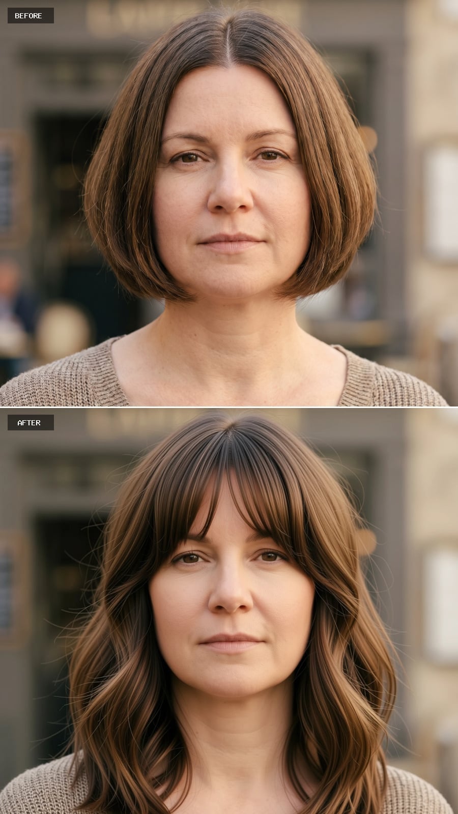 Longer Layers With Curtain Bangs That Reframe the Whole Face