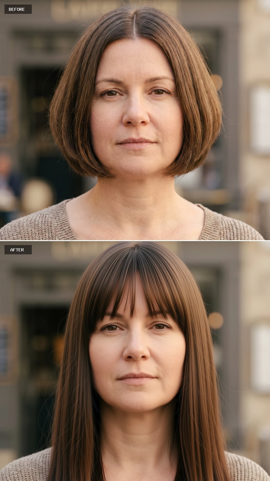 Straight Lengths and a Fringe Line That Give a Round Face a New Geometry