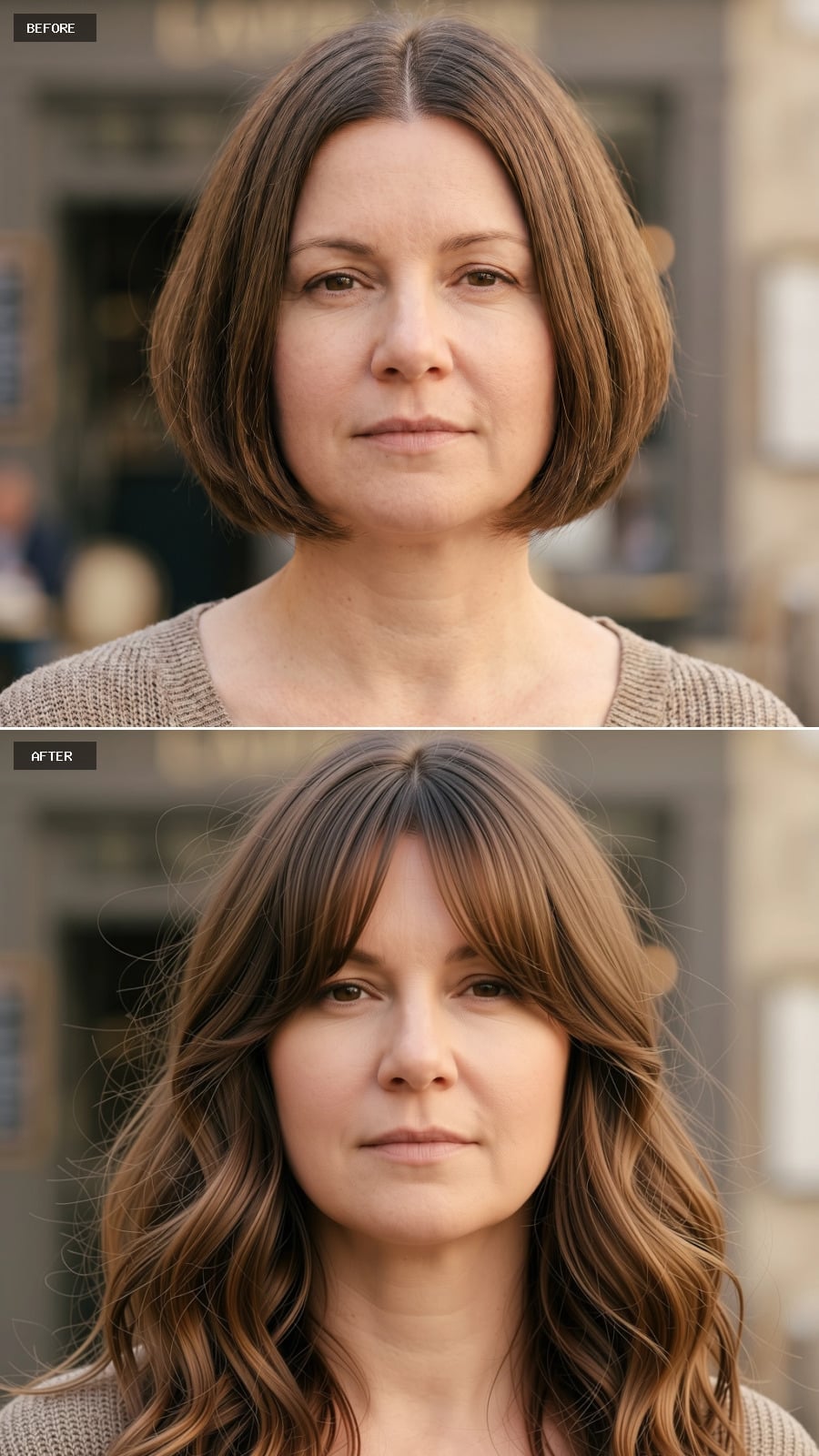 Voluminous Waves With Fringe That Pulls the Eye Down, Not Out