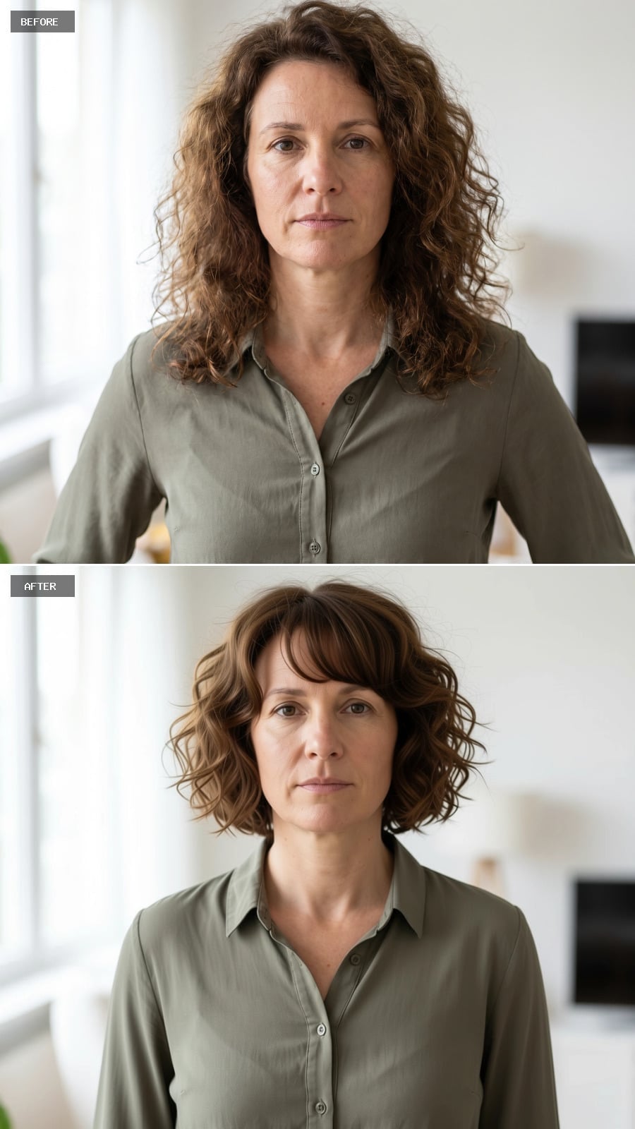 Bangs and a Bob Cut That Make Wavy Hair Look Like a Decision