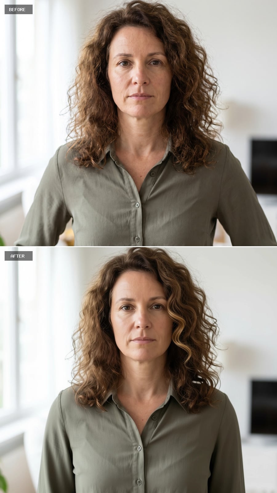 Shorter Crown Layers Lifted the Curls Instead of Widening Them