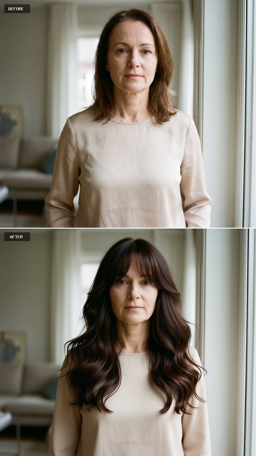 Wispy Fringe With Deep Espresso Waves