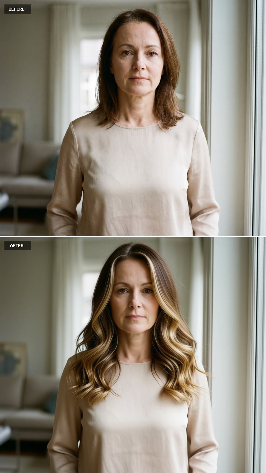 Root Lift With Face-Framing Blonde Highlights