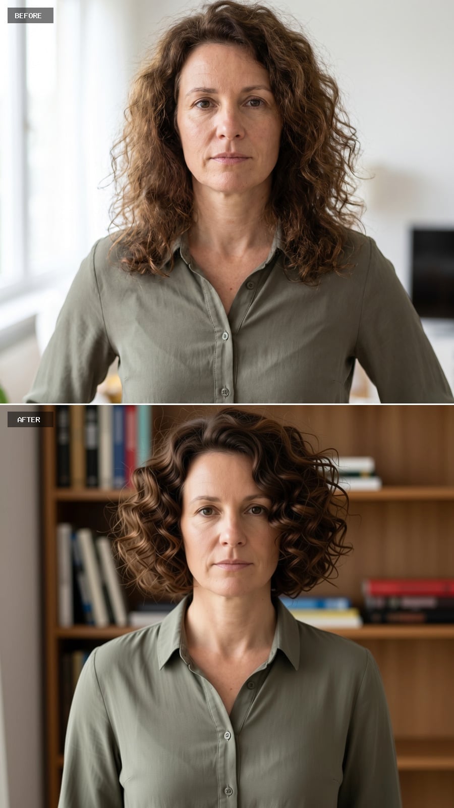 Shorter Curls, Darker Color, and Suddenly the Whole Face Reads Differently