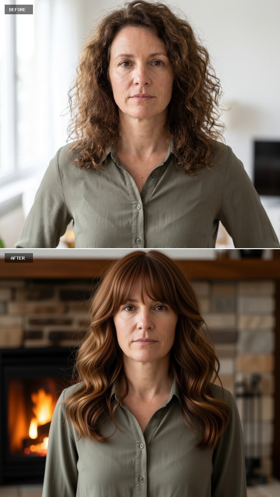 Wavy Layers With Bangs That Made Polished Her Starting Point, Not Her Goal