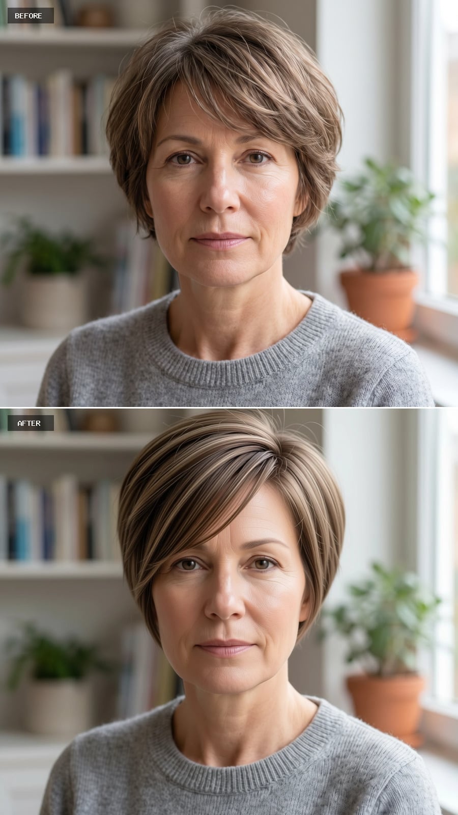 Swept High, Tapered Close, With Cooler Tones That Need Regular Toning