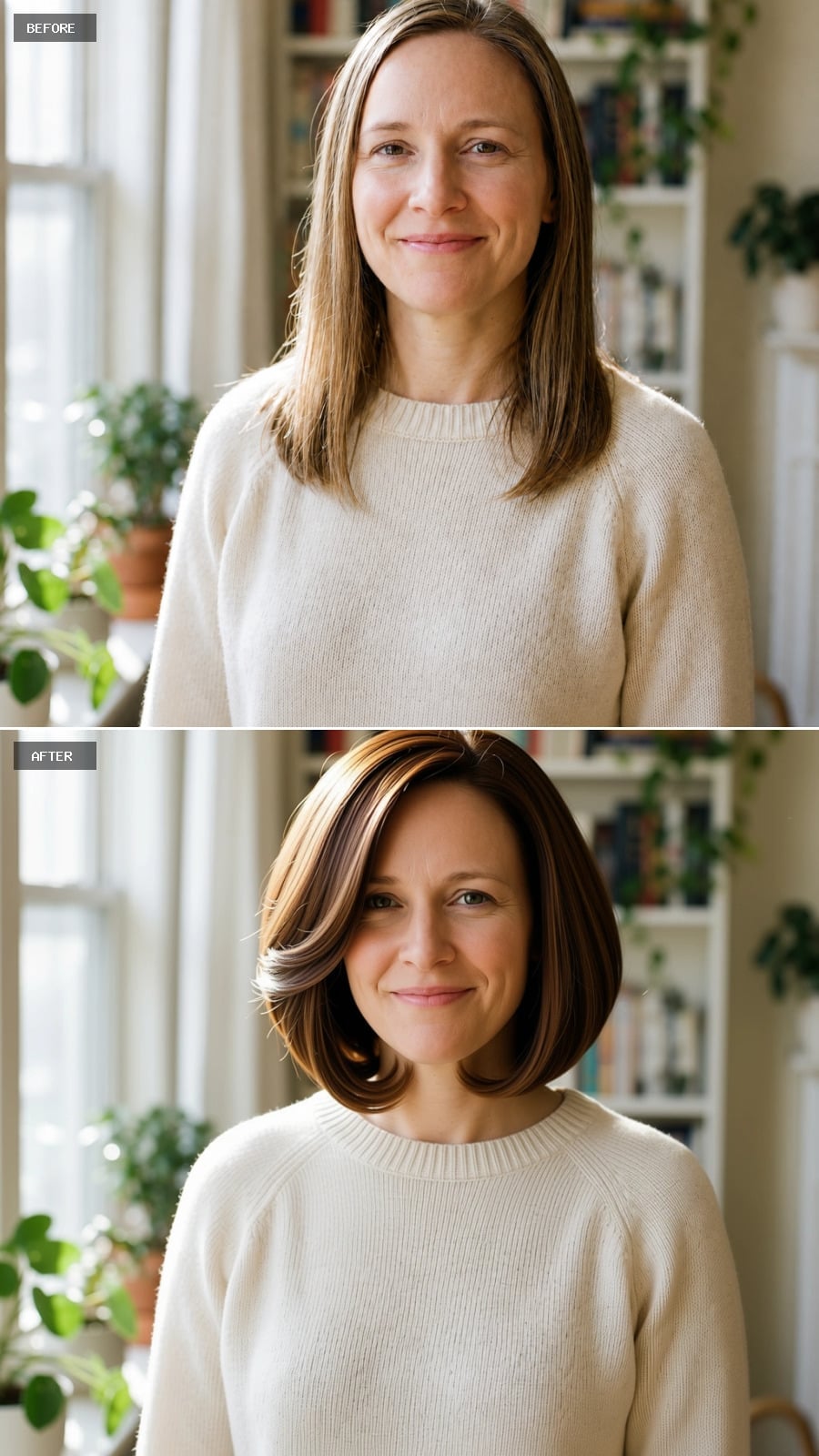 Chocolate Bob With Caramel Highlights That Photographs Like a Professional Cut