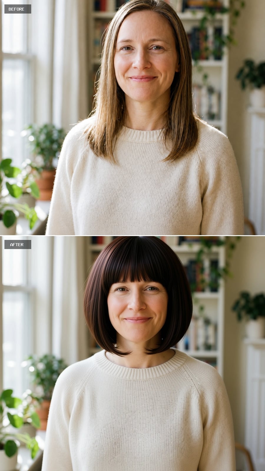 Dark Bob With Bangs That Rewrote Her Relationship With Every Camera in the Room