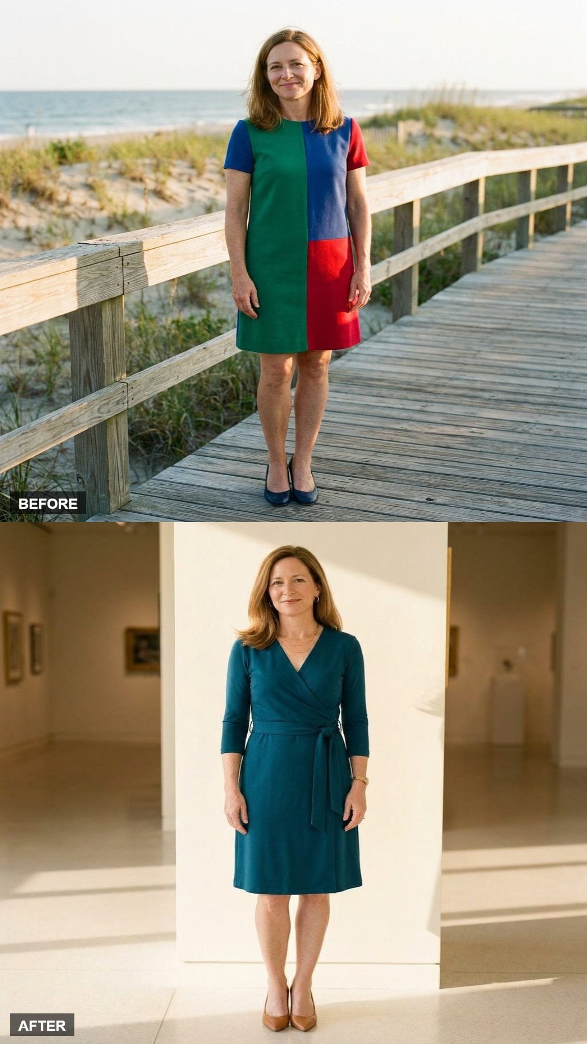 The Shift Reworked in Wrap-Front Jersey and a Belted Waist