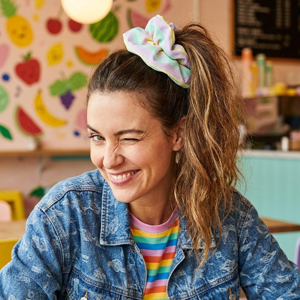 The Side Ponytail With a Scrunchie