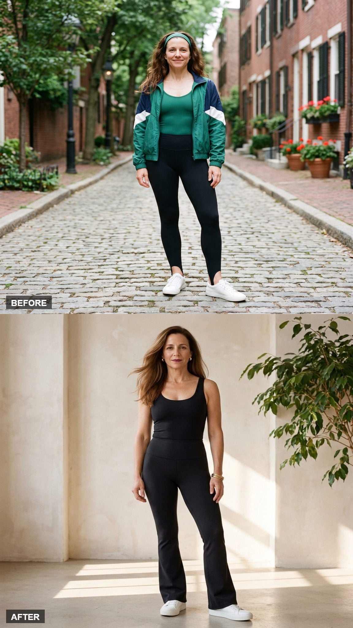Sleek Black Tank and Flare Legging in Matte Compression