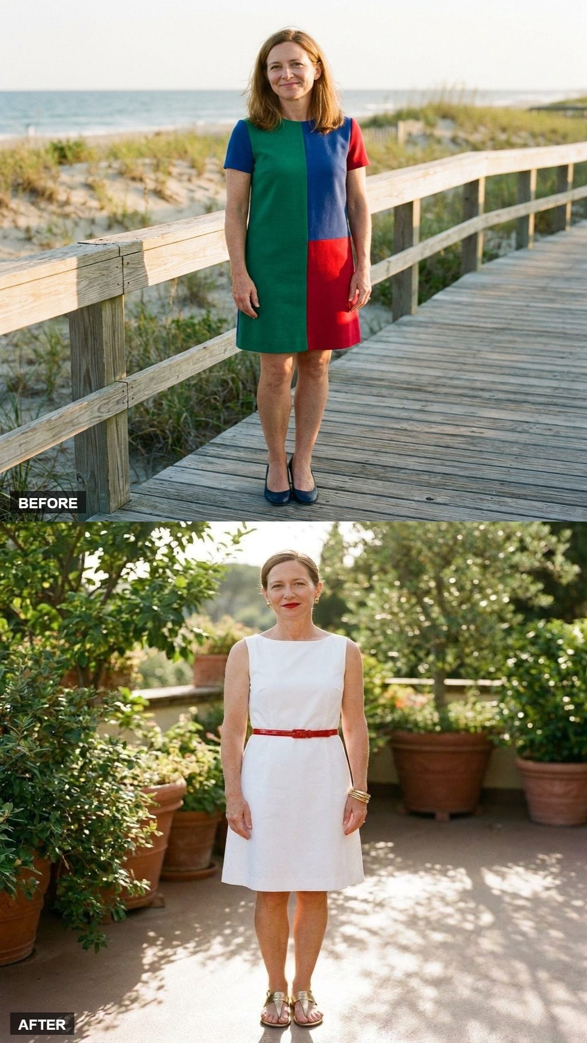 A Sleeveless A-Line in Structured Cotton Poplin