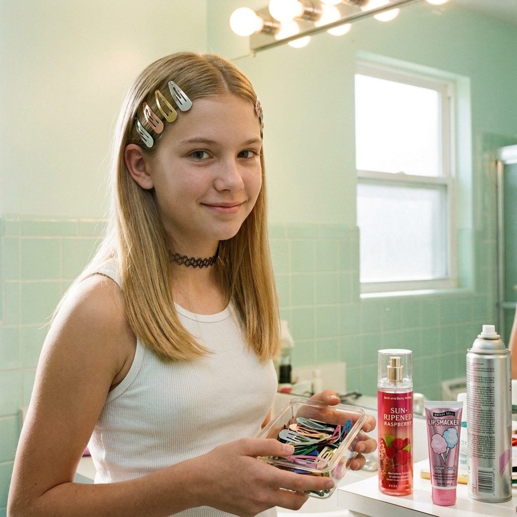 The Snap-Clip Barrettes in Metallic Colors Lined Up in a Row