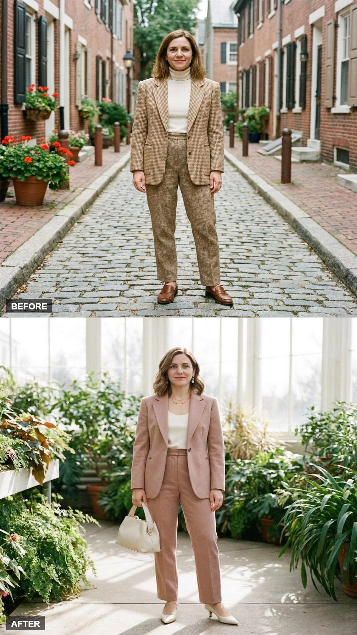 Soft Power in Blush Wool and Ivory