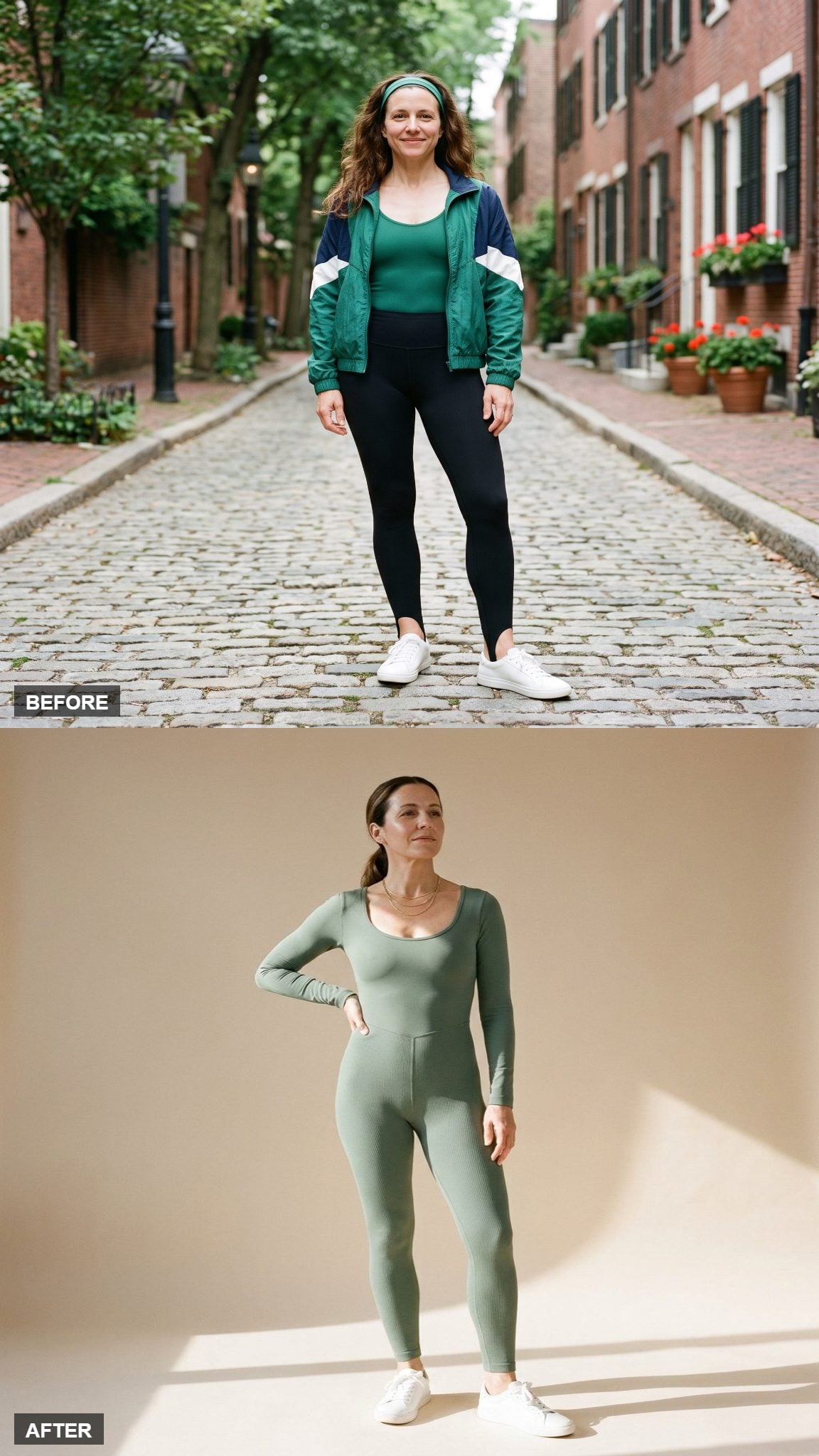 Soft Sage One-Piece Unitard With a Sleek Modern Line