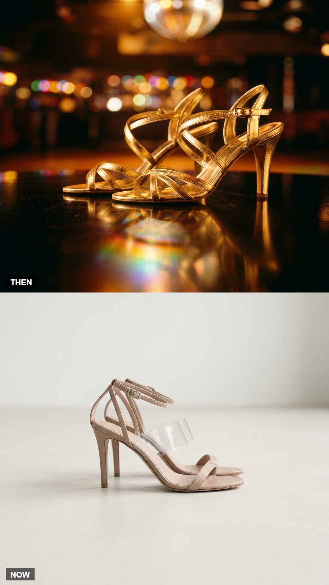 The Strappy Heeled Sandal: Disco Era Maximalism vs. Clean Minimalism