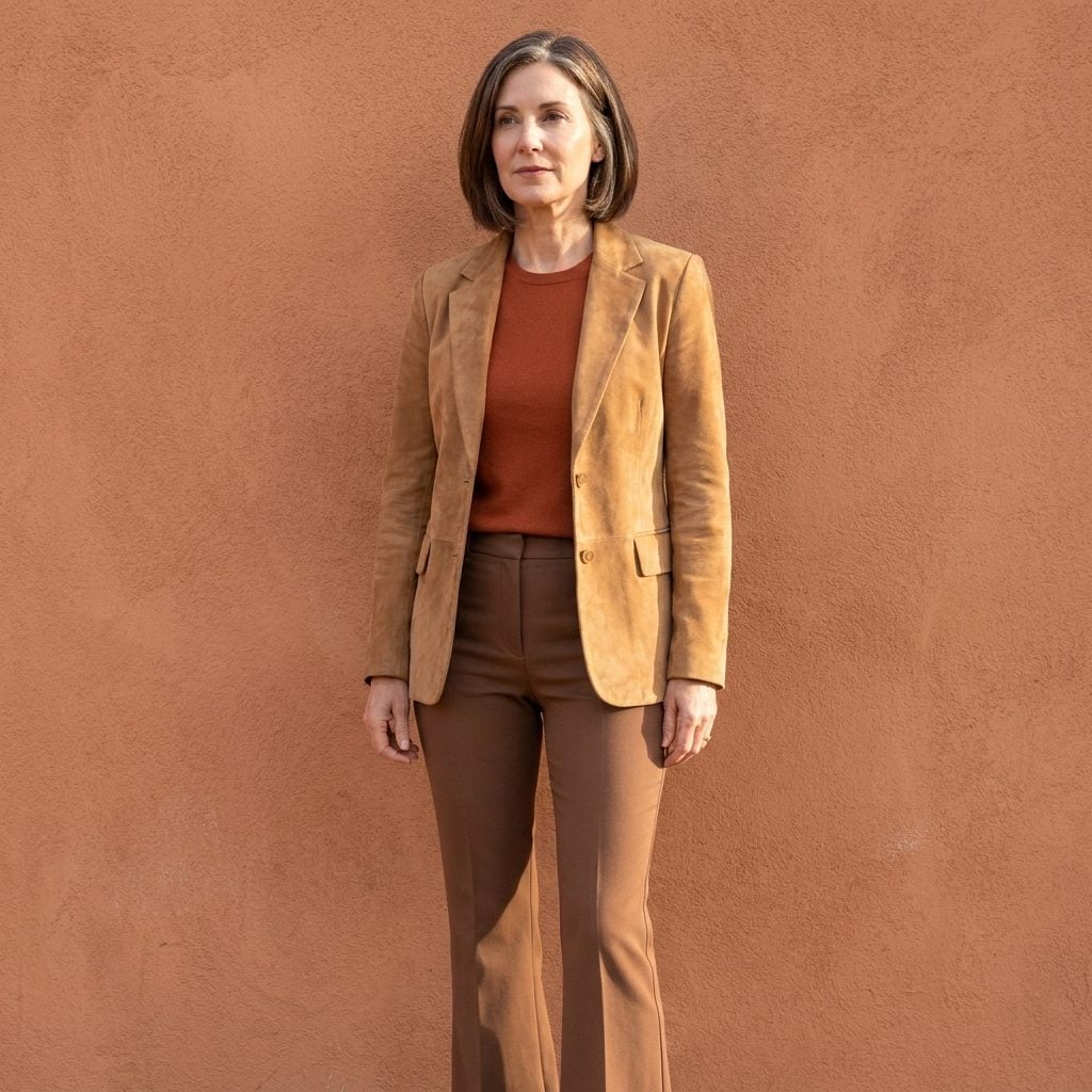 The Suede Blazer the Color of Weak Coffee