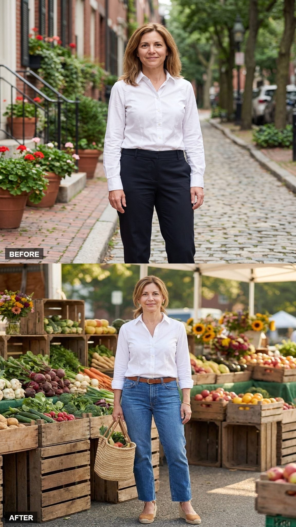 Sunday Market in Denim and Espadrilles