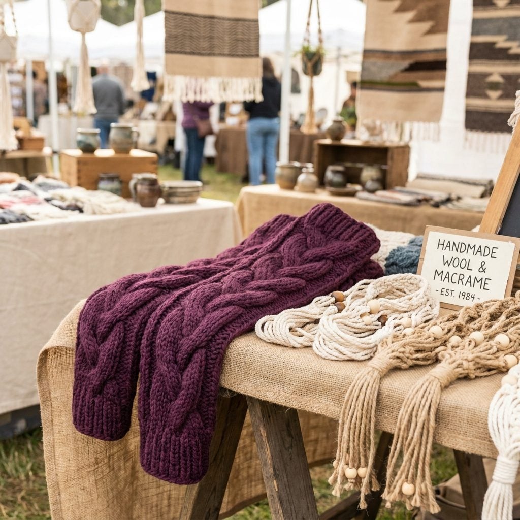 The Thick Wool Knit Pair in Deep Plum That You Bought at a Craft Fair
