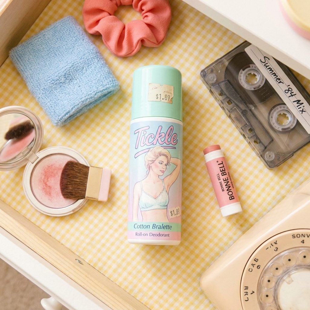 Tickle Roll-On Deodorant: $1.89 for the Bottle With the Actual Cotton Bra Illustration
