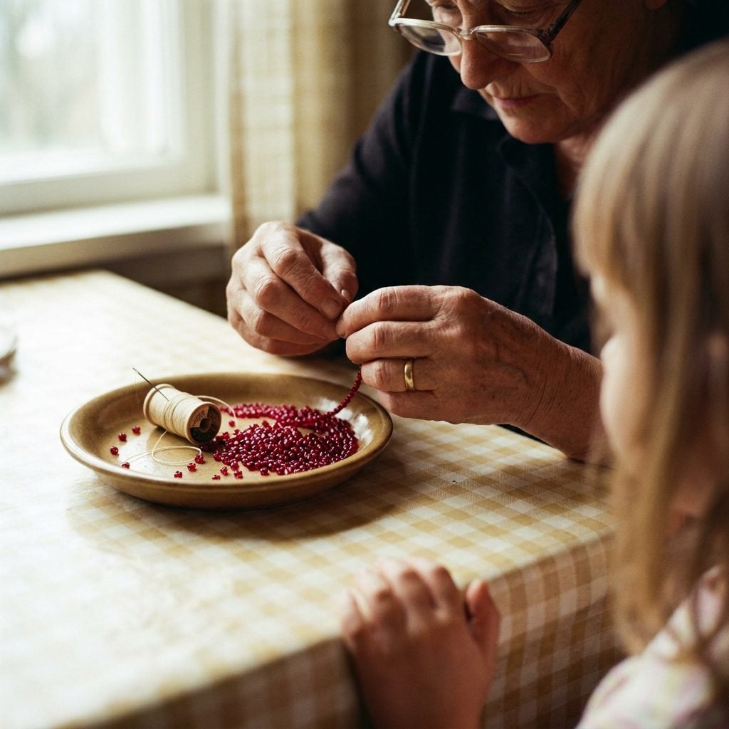 The Tiny Red Glass Bead Necklace Your Grandmother Restrung Every Summer