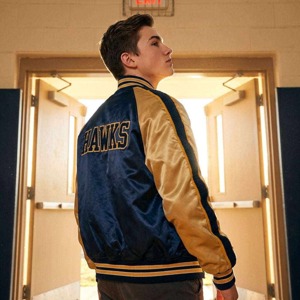 The Two-Tone Satin Jacket in Your School Colors That Made You Feel Like You'd Already Made It