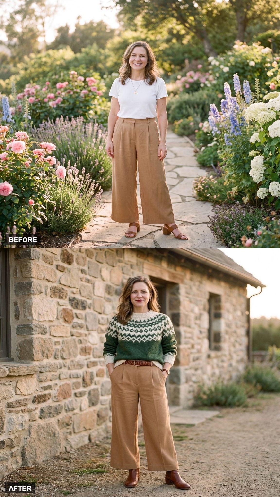 Weekend in the Country in a Fair Isle Sweater and Ankle Boots