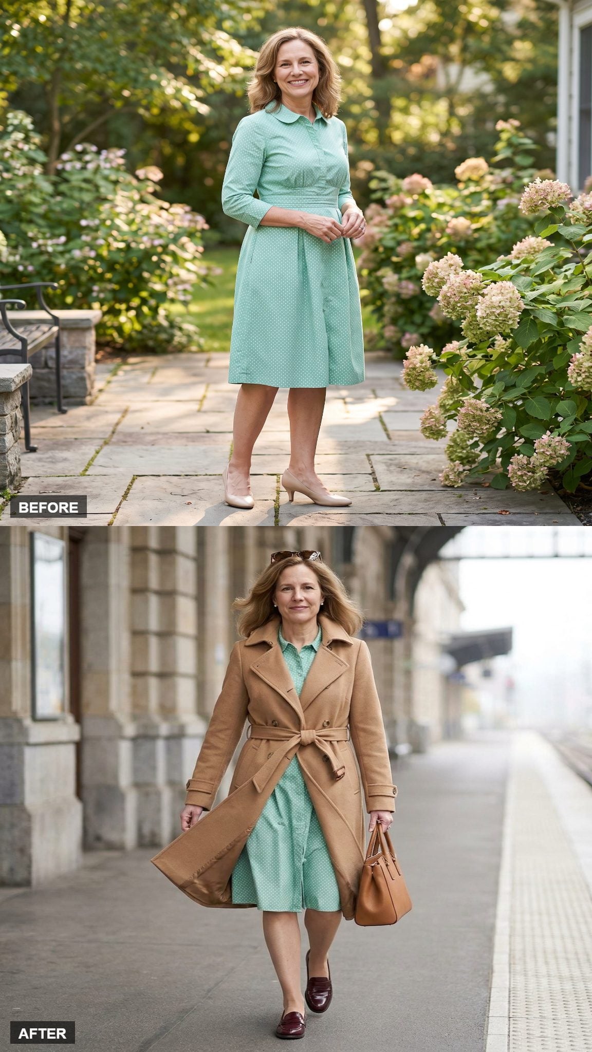 Weekend Getaway in a Trench and Loafers